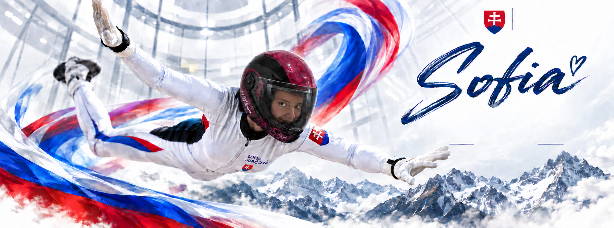 Sofia fliegt im slowakischen Nationalteam-Fluganzug